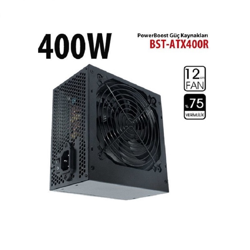 BOOST BST-ATX400R 12CM SİYAH FAN 400W POWER SUPPLY RETAIL BOX