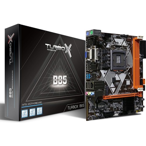 TURBOX WORKTEAM B85(H81) SATA M2 DDR3 1600MHZ USB 3.0 VGA HDMI SES LAN 1150P 4.GEN ANAKART